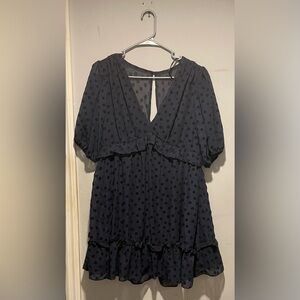 Dark Navy Blue Mini Dress w/ Ruffle Hem. Size 11/12 (L) Clean & Never Worn. $10
